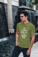 Keep Calm and Tank On Mens T-shirt – Bild 2